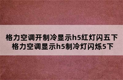 格力空调开制冷显示h5红灯闪五下 格力空调显示h5制冷灯闪烁5下